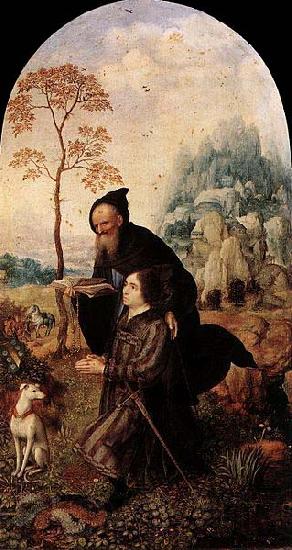 Jan Gossaert Mabuse St Anthony with a Donor Norge oil painting art